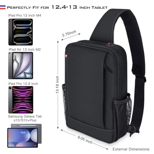 Tablet Sleeve for iPad Air 13 Inch M4 M3 M2/iPad Pro 13 M5 M4/iPad Pro 12.9" 6/5/4/3/2/1 with Magic Keyboard/MacBook Neo 13 inch,Samsung Galaxy Tab S10+ S9+ Plus FE+/S8+ 12.4" Carrying Shoulder Bag - size: 12.4-13 Inch