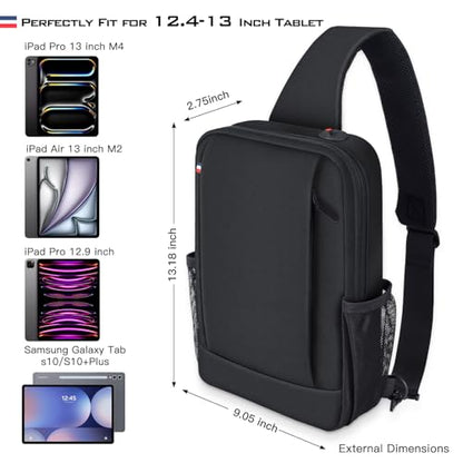 Tablet Sleeve for iPad Air 13 Inch M4 M3 M2/iPad Pro 13 M5 M4/iPad Pro 12.9" 6/5/4/3/2/1 with Magic Keyboard/MacBook Neo 13 inch,Samsung Galaxy Tab S10+ S9+ Plus FE+/S8+ 12.4" Carrying Shoulder Bag - size: 12.4-13 Inch