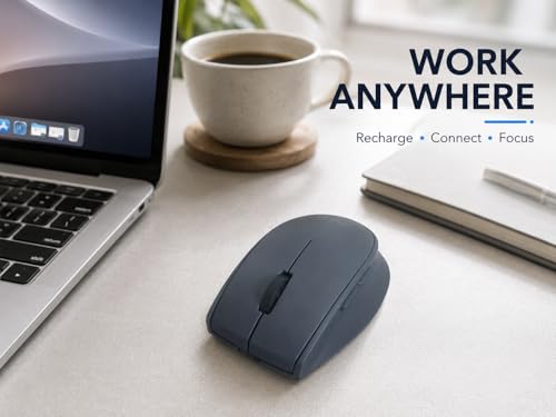 PHILIPS Wireless Mouse, USB-C Rechargeable, Silent, 3-Device | Morandi Design, 5 Programmable Buttons, Bluetooth & 2.4GHz, Laptop, MacBook, iPad, Windows, Multi-Device Switching