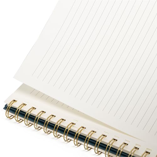 Pearhead Retro Stripe Spiral Notebook, Color Block Hardcover – 100 GSM Thick Lined Pages, Lay Flat Gold Double-Coil Binding, Tear-Away Perforations, Bold 70s Aesthetic Stationery Gift, 8x10.5 - color: Retro Stripes Spiral Notebook