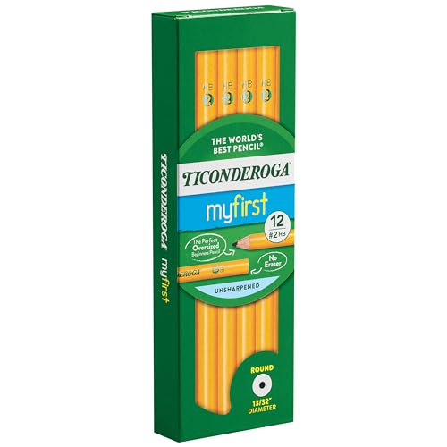 Ticonderoga Beginner Wood-Cased Pencils, 2 HB Soft, Yellow, 12 Count (X13080)