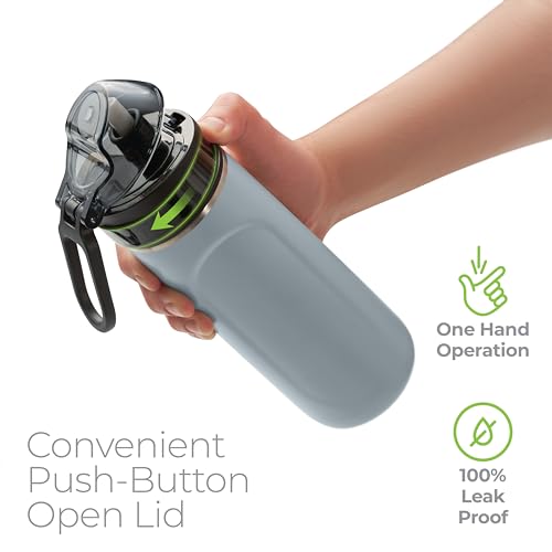 SipX Insulated Water Bottle, Water Bottle with Straw Lid, 18 oz Triple Insulated Stainless Steel, Leakproof, BPA-Free, Slim Durable Metal Bottle for School, Gym & Office, Blue - color: Blue