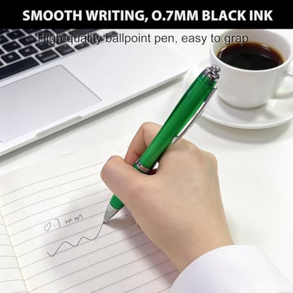 100 Pack Personalized Plastic Pens Bulk - Custom Logo Printed Pens - color: Green