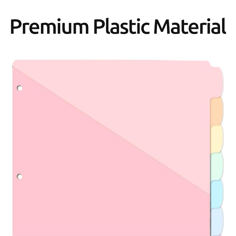 8-Count Binder Dividers with Two Pockets, 8 Tabs, 3-Hole Punched, Multicolor Plastic Index Dividers — Durable, Tear-Resistant, Insertable Labels — Fits Standard 3-Ring Binders(Red,2sets) - color: Red, size: 2sets