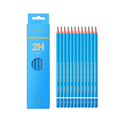 Sketch Pencils for Drawing 2H, 12pcs Professional Art Drawing Pencils for Shading, Sketching & Doodling | Graphite Pencil for Artists & Beginners - style: 2H 12pcs