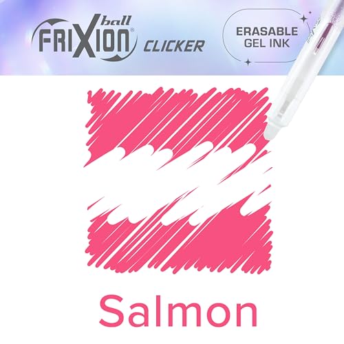 PILOT FriXion Aura Retractable Erasable Gel Pens, Fine Point 0.7 mm, Salmon Ink, Dozen - color: Salmon