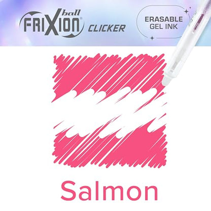 PILOT FriXion Aura Retractable Erasable Gel Pens, Fine Point 0.7 mm, Salmon Ink, Dozen - color: Salmon