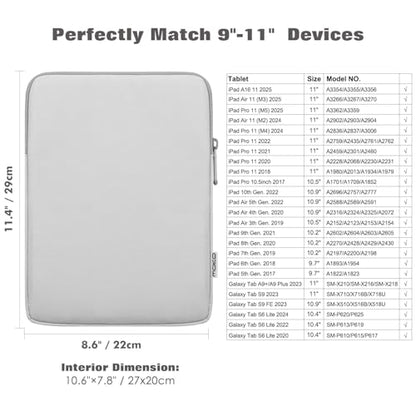 MoKo 9-11 Inch Tablet Sleeve Bag Padded Protetive Carrying Case | Fits New 11inch iPad Air M4, iPad A16 2025, iPad Pro 11 M4, Air 5/4/3, iPad 10/9/8th Gen, Tab S8/S9 11", Gray + White - color: Gray + White, size: 9-11 inch