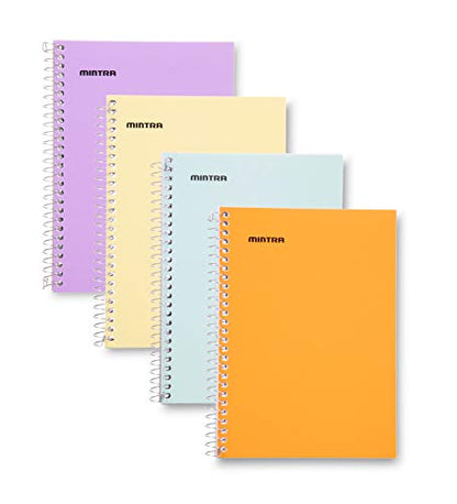 Mintra Office Small Spiral Notebooks (5x7 Side Spiral 4pk, Pastel) - color: Pastel, size: 5x7 Side Spiral 4pk