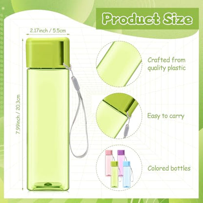 Mifoci 40 Pieces Water Bottle Bulk 17 oz Plastic Water Bottles for Kids Adults Leak Proof Reusable Sport Drinking Cups with Handle Strap for Party Outdoor Children School Classroom Travel
