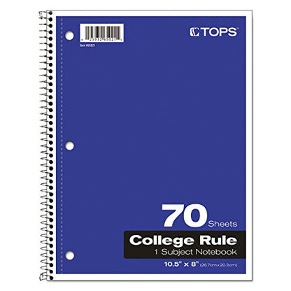 Oxford Spiral Notebook, 1-Subject, College Ruled Paper, 70 Sheets, Color May Vary, 1/Notebook (65021) (Pack of 1) - style: 70 Sheets (College Rule)