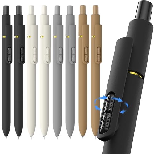 0.7mm Gel Pens Black Ink, 8 Pack Retractable Pens with Fidget Clip | Medium Point Smooth Writing, Quick-Drying, No Smudges, Stress Relief, Journaling, Note Taking, School, Office, Student/Adults - color: Classic -8Pcs Black Ink