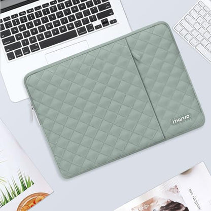 MOSISO Laptop Case 16 inch, 15-15.6 inch Laptop Sleeve Compatible with MacBook Pro 16, HP Dell Acer ASUS Lenovo Notebook, Square Quilted Vertical Computer Bag with Pocket&Small Case, Antique Green - color: Antique Green, size: 16 inch