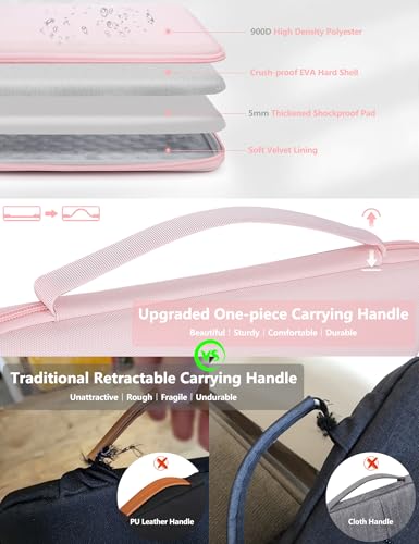 HYZUO 15-16 Inch Hard Shell Case Laptop Sleeve for MacBook Pro 16 M5/M4/M3/M2/M1 Pro/Max A3428 A3429 2026-2019, MacBook Air 15 M5/M4/M3/M2 2026-2023, 15" Surface Laptop, Razer Blade 15, Pale Pink - color: Pale Pink, size: 15-16 Inch