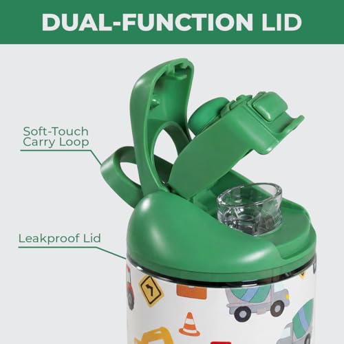 HydroJug Ease2o 14oz Kids Water Bottle, Straw & Chug Lid, Under Construction - color: Under Construction