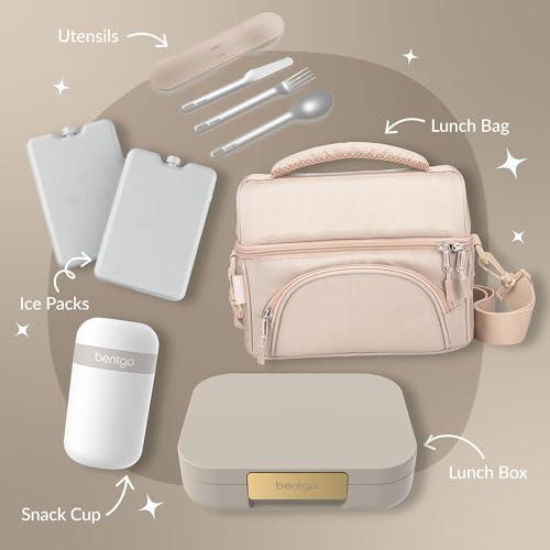 Bentgo® Modern - Leak-Resistant Bento Lunch Box For Adults, Teens, & Larger Appetites; Reusable BPA-Free Meal Prep Container with 3 or 4 Compartments, Dishwasher/Microwave Safe; 5 Cups (Sandstone) - color: Sandstone