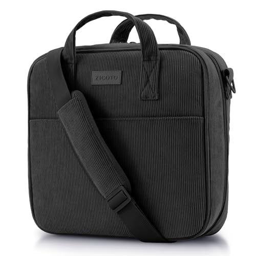 Sturdy 3-Ring Zipper Binder with Shoulder Strap for School – Beautiful 2-Inch Zip-Up Binder with Extra Pockets Holds 500 Sheets, Books & Laptop – Easy-to-Carry Trapper Keeper Made of Premium Fabric - color: Black