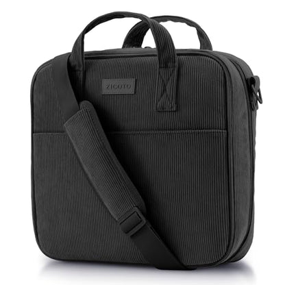 Sturdy 3-Ring Zipper Binder with Shoulder Strap for School – Beautiful 2-Inch Zip-Up Binder with Extra Pockets Holds 500 Sheets, Books & Laptop – Easy-to-Carry Trapper Keeper Made of Premium Fabric - color: Black