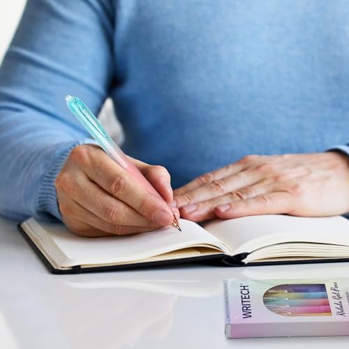 WRITECH Gel Pens Fine Point: Nebula Pen Set 0.7mm Black Ink Retractable 6ct Medium Point Smooth Writing with Aesthetic Gradient Color Barrel for Journaling Note Taking Silent Click No Smear - color: Multicolor1