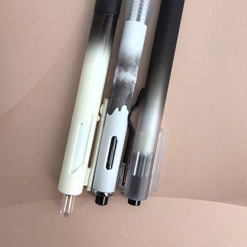 Fengtaiyuan Retractable Gel Pens, 0.5mm Black Ink ST Fine Point, Quick Dry No Smudge 3 Styles (Silent Click/Ergonomic Triangular Grip) for School Office Exam Note Taking, 18 Pack - color: BlackFGTWP18