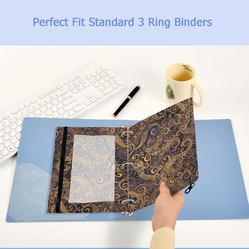 Studying 2 Pack Retro Ethnic Style Tentacle of Octopus 3 Ring Binder Pencil Pouch Bags,Clear Window Zipper Storage Case for Boys Girls School Office Supplies Cosmetics Organizers - color: Multi-octopus