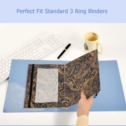 Studying 2 Pack Retro Ethnic Style Tentacle of Octopus 3 Ring Binder Pencil Pouch Bags,Clear Window Zipper Storage Case for Boys Girls School Office Supplies Cosmetics Organizers - color: Multi-octopus
