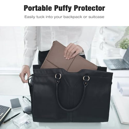 MoKo 13.3-14 Inch PU Leather Laptop Sleeve Fit with New Mac Neo 13", Mac Air 13'' M5 2026, Mac Pro 14'' M5, Mac Pro 13" M2/M1, Built-in Elastic Band, Laptop Carrying Case, Coffee - color: Coffee, size: 13.3-14 inch