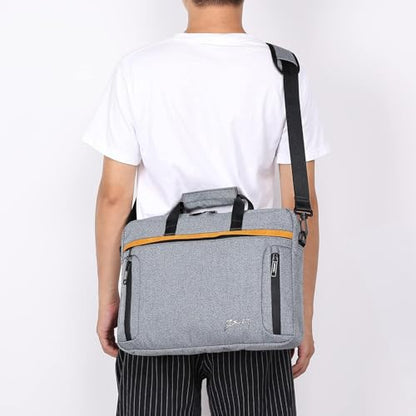 BESMART Waterproof RFID Laptop Bag fits 15.6 Inch Computer, Shoulder Business Briefcase Bag Crossbody Messenger Bags for Men - color: Grey
