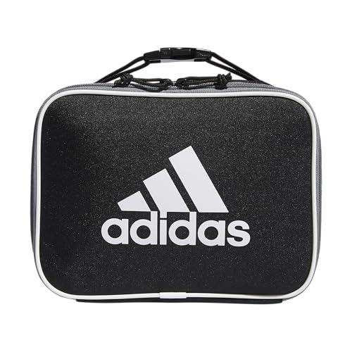 adidas Unisex Foundation Insulated Lunch Bag, Black/White, ONE SIZE - color: Black/White