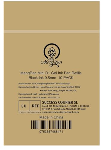 MengRan Mini D1 Gel Ink Pen Refills for Twist Pens, Black Ink, 10 Pack | 0.5mm Fine Point Tip, Compatible with Swarovski Pen Refills - color: Gel Ink-10Pcs-Black Ink
