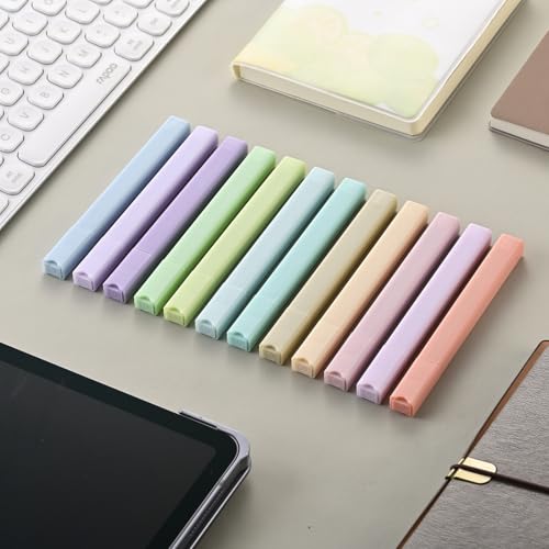konket- Aesthetic Bible Highlighters No Bleed, Cute Pastel Highlighters, 12 pcs Chisel Tip