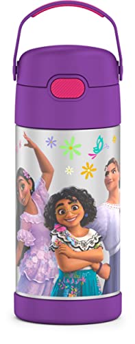 THERMOS FUNTAINER Water Bottle with Straw - 12 Ounce - Kids Stainless Steel Vacuum Insulated Water Bottle with Lid, Encanto - color: Encanto