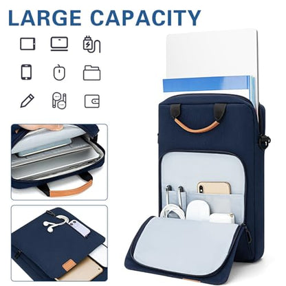 Laptop Sleeve Bag for 13-13.3 Inch MacBook Air/Pro 13 Inch iPad Pro/Air 12.9 Inch iPad Pro MacBook Neo A18, Waterproof Protective Lightweight Laptop Computer Tablet Cover Bag, Navy Blue - color: Navy Blue, size: 13 Inch