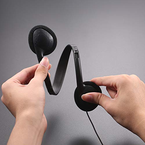 CN-Outlet 100 Pack Classroom Headphones Bulk for School Students Kids Teen Children and Adults, Wholesale Sturdy Wired Headphones Classroom Earphones (Black, 100 Pack) - color: Black, size: 100 PACK