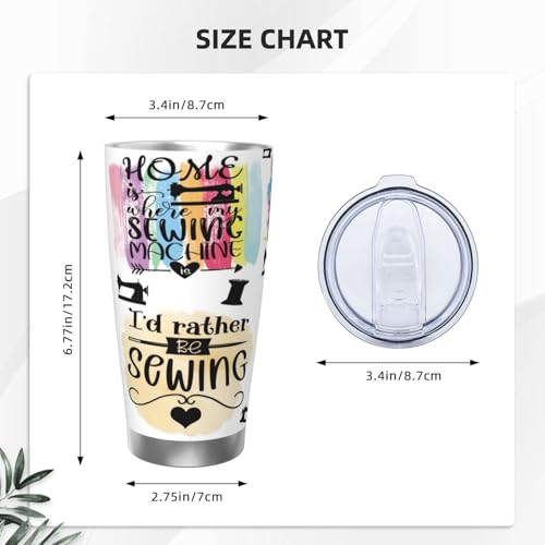 Sewing Quilting Gift for Women,Quilt Tumbler Stainless Steel Cup Insulated Travel Coffee Mug For Women Teens Wife 20 oz - style: Sewing
