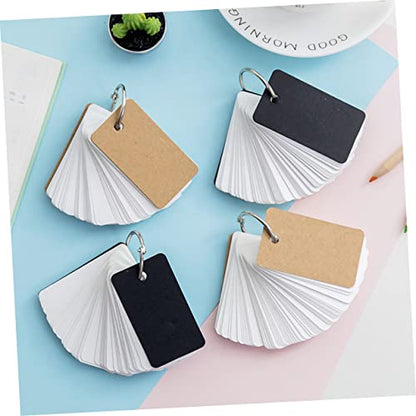 8pcs Portable Memory Cards for Travel Blank Flashcards Binder Ring Flash Cards Notecards for Daily Use - size: 7X4CM