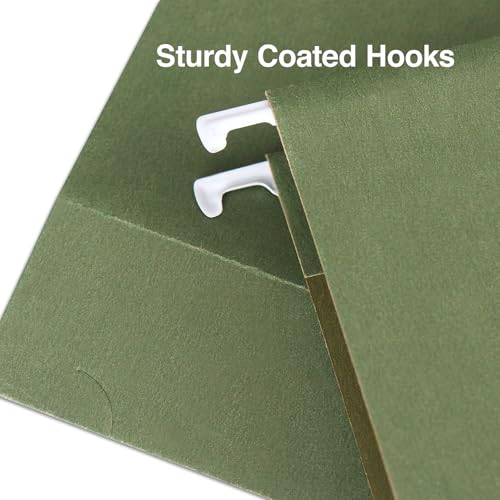 Staples Reinforced Box‑Bottom Hanging File Folders, Letter Size, 3" Expansion, Standard Green – 50/Carton - style: 50 Pack