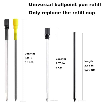 MengRan 2.75'' Mini D1 Ballpoint Ink Pen Refills,Black Ink,10 Pack | 1mm Medium Tip, Compatible with Swarovski Pen Refills, for Twist Pens - color: Black