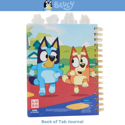 Bluey Tab Journal Notebook, Spiral Bound, 96 Lined Pages, 8 x 7 inches - style: Bluey