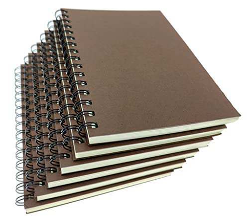 ALIMITOPIA Spiral Notebook Journal,College Ruled Thick Paper Hardcover Wirebound Notepad Diary Memo Sketch Note Book for School Office Business Supplies,100gsm Thick Inner Paper,A5 Size(8.3X5.7") & 80 - color: Coffee