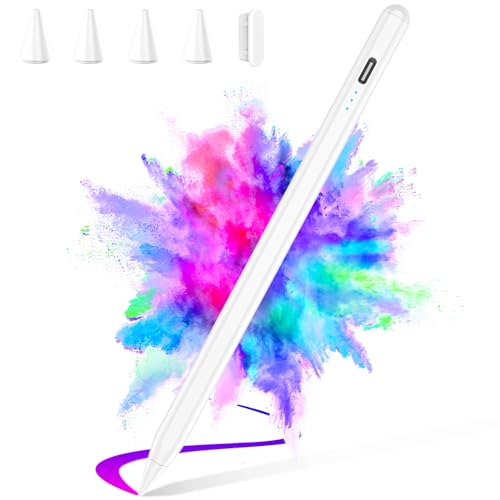 Stylus Pen for iPad 2025-2018 Faster Charge Apple Pencil with Tilt Sensitivity & Palm Rejection & Magnetic Compatible iPad 11/10/9/8/7/6, Pad Air 3/4/5, Pro 12.9"/11", Mini 6/5, M2/M4 White - color: White