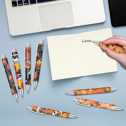 Basketball Pens Set – Fun Sports-Themed Writing Pens for kids,Students, and Coaches – Smooth Black Ink and Comfortable Grip – Great Party Favors, School Rewards, and Holiday Gift Ideas, 8 Pack - style: Basketball