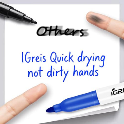 Dual tip Highlighters and gel pens set and Fine Point Blue Permanent Markers Bulk