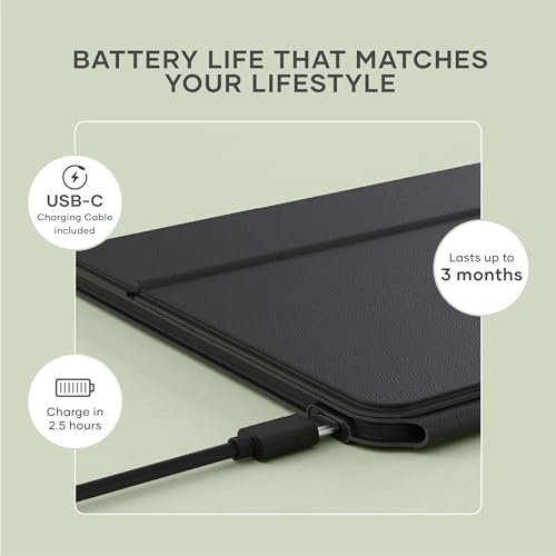 Satechi OntheGo Bluetooth Keyboard with Adjustable Stand, Connect up 3 Devices, USB C Rechargeable Battery, Compact and Portable Keyboard for iPad, Tablet – Black - color: Black