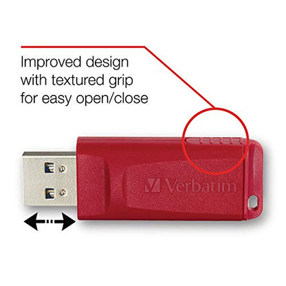 Verbatim 128GB Store 'n' Go USB Flash Drive - PC/Mac Compatible - Red (Pack of 2) - size: 1 Count (Pack of 2)