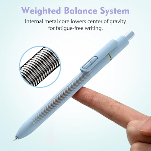Hiacry 8 Pcs Gel Pens, 0.7mm Fine Point Blue Ink Pen | Smooth Writing-Quick Drying Fidget Pens, Note Taking, Journaling, School Office Supplies for Women & Men (Morandi 8Pcs) - color: Morandi Blue Ink -8pcs