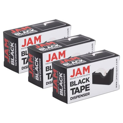 JAM PAPER Colorful Desk Tape Dispensers - Black - 3/Pack - color: Black, size: Pack of 3