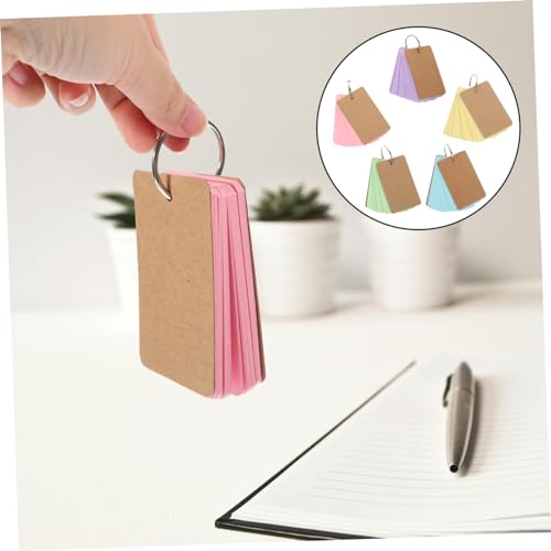 FOMIYES 50sheets Portable Blank Flash Cards with Binder Rings Durable Note Cards Colors for Learning Memo and Creative Diy Projects Students and Office Use