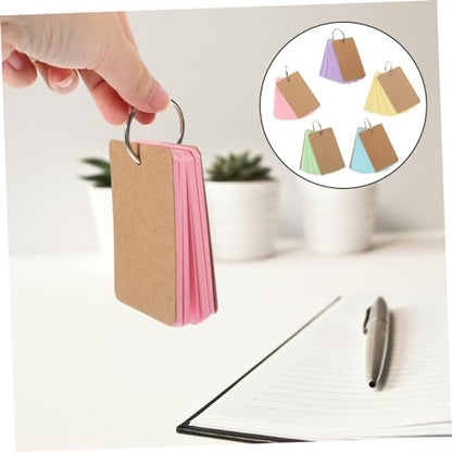 FOMIYES 50sheets Portable Blank Flash Cards with Binder Rings Durable Note Cards Colors for Learning Memo and Creative Diy Projects Students and Office Use