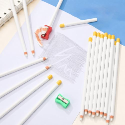 Maitys 20 Pcs Eraser Pencils for Artists Pencils and 2 Pcs Sharpener Wooden Sketch Professional Highlight Painting Eraser Pen for Sketching Charcoal Drawings, Revise Erasing Details for Beginners - style: Eraser Top